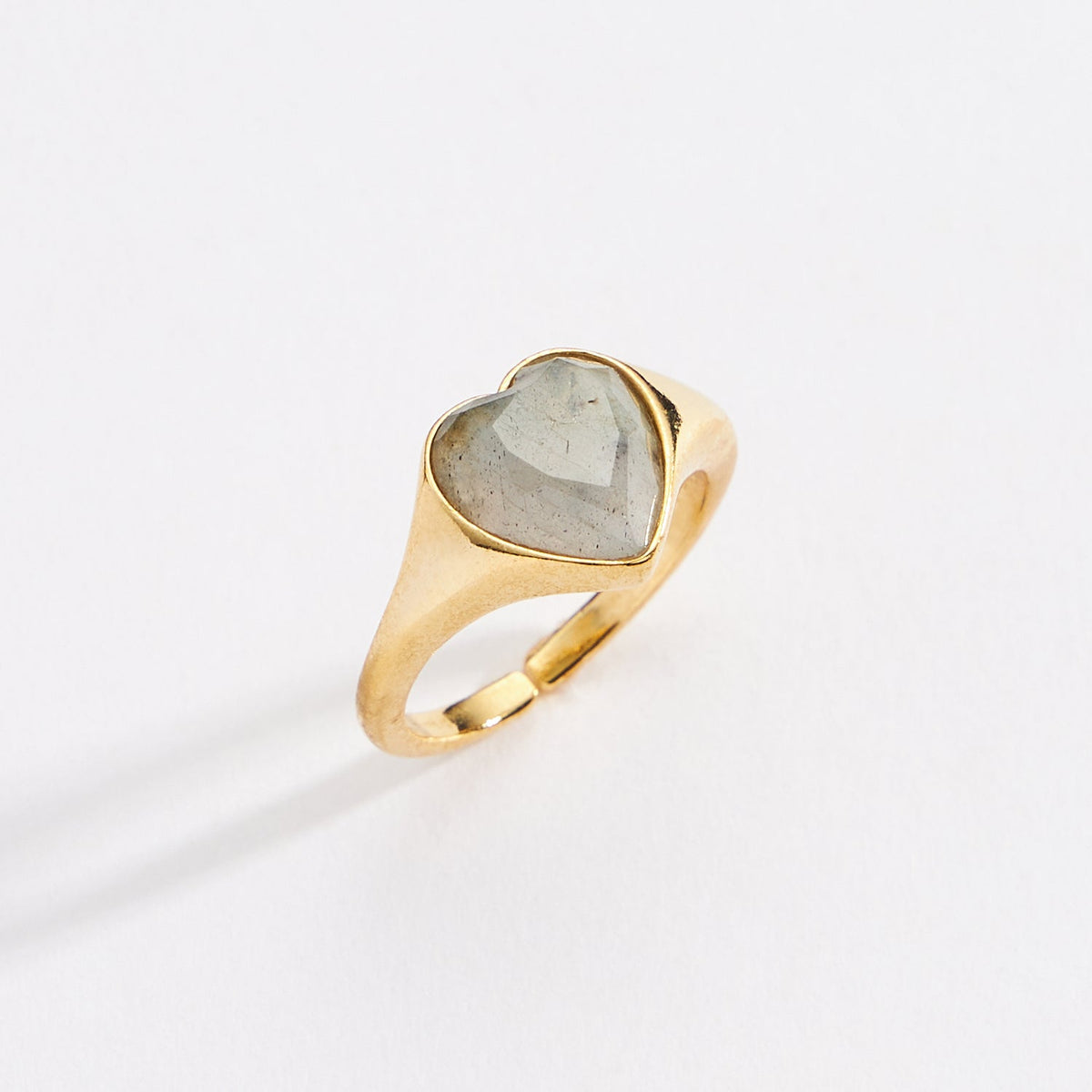 Heart Natural Stone Adjustable Ring