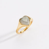 Heart Natural Stone Adjustable Ring