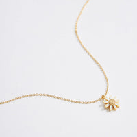 Gold Dipped Sunflower Pendant Necklace