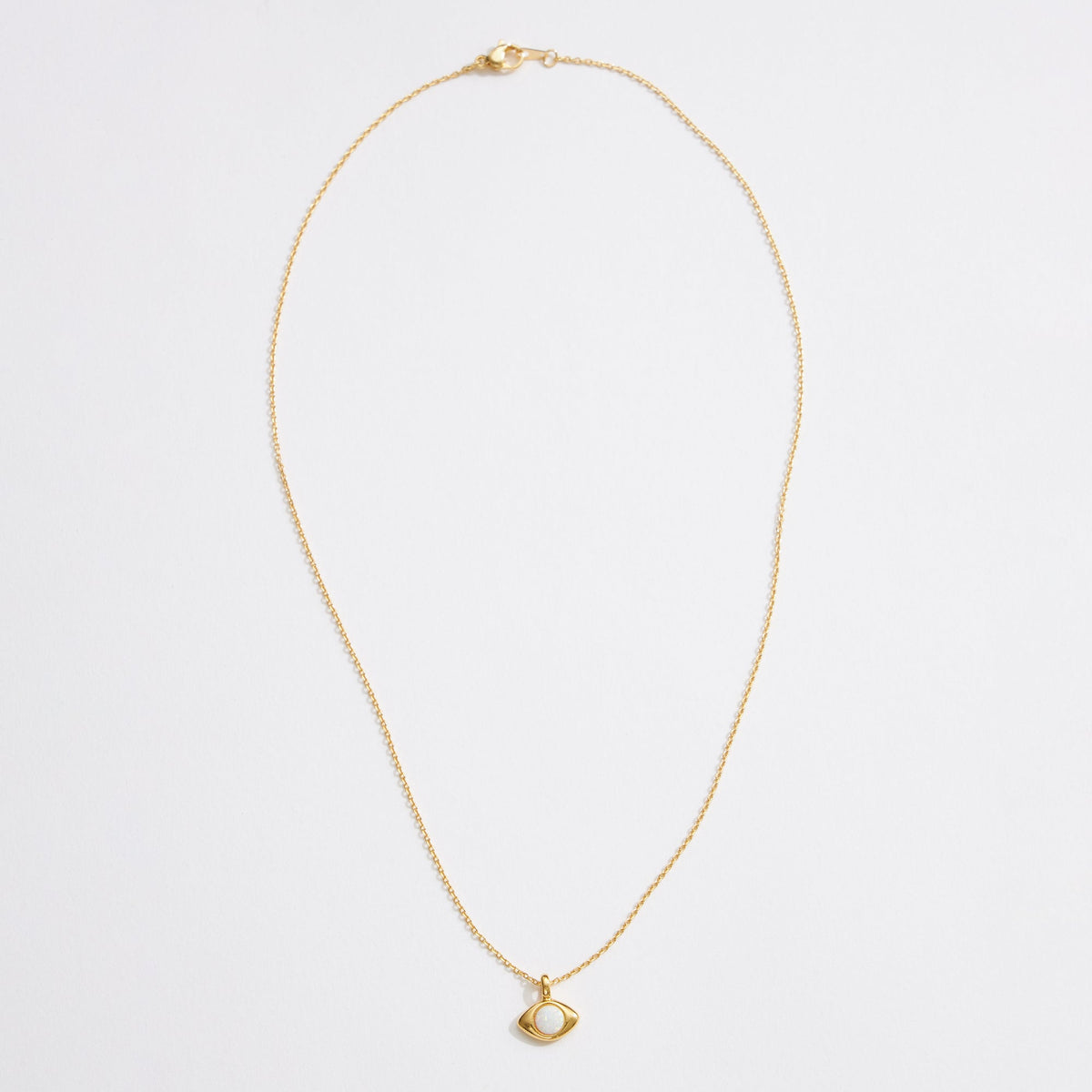 Gold Dipped Opal Evil Eye Necklace