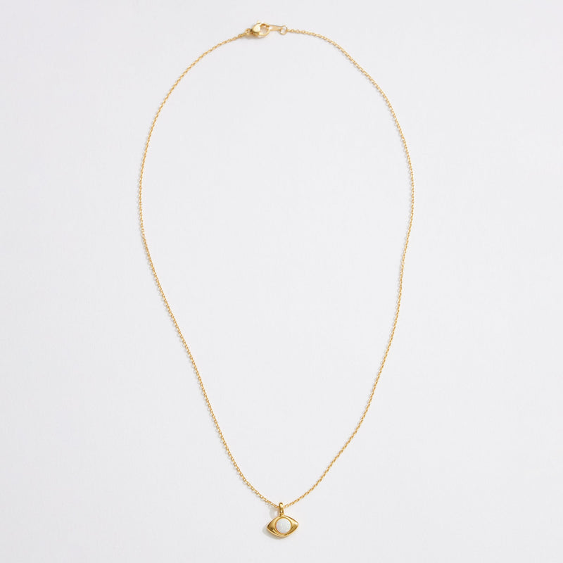 Gold Dipped Opal Evil Eye Necklace