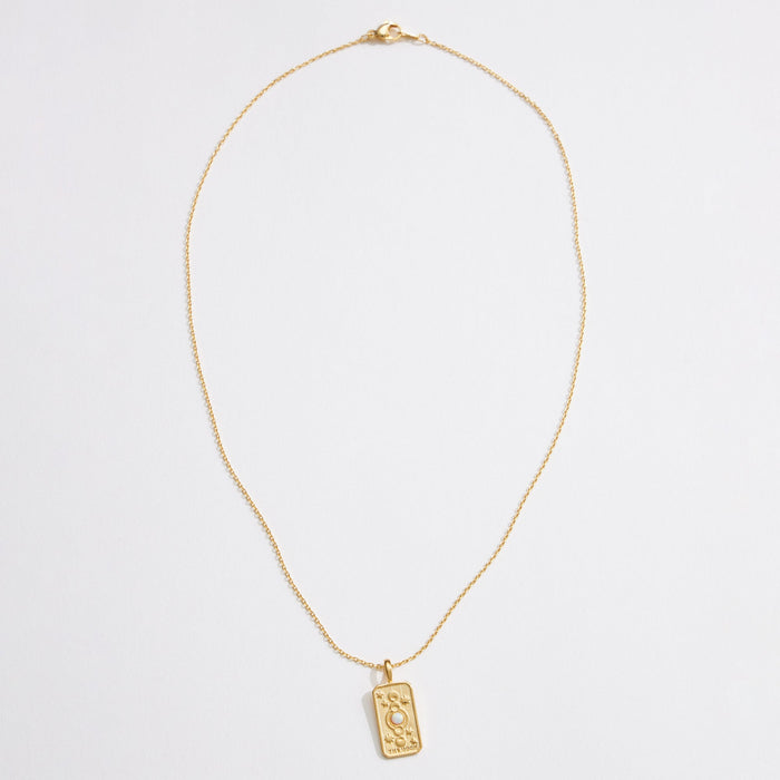 Gold Dipped The Moon Tarot Pendant Necklace