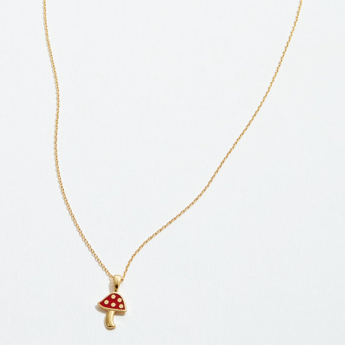 Gold Dipped Mushroom Pendant Necklace