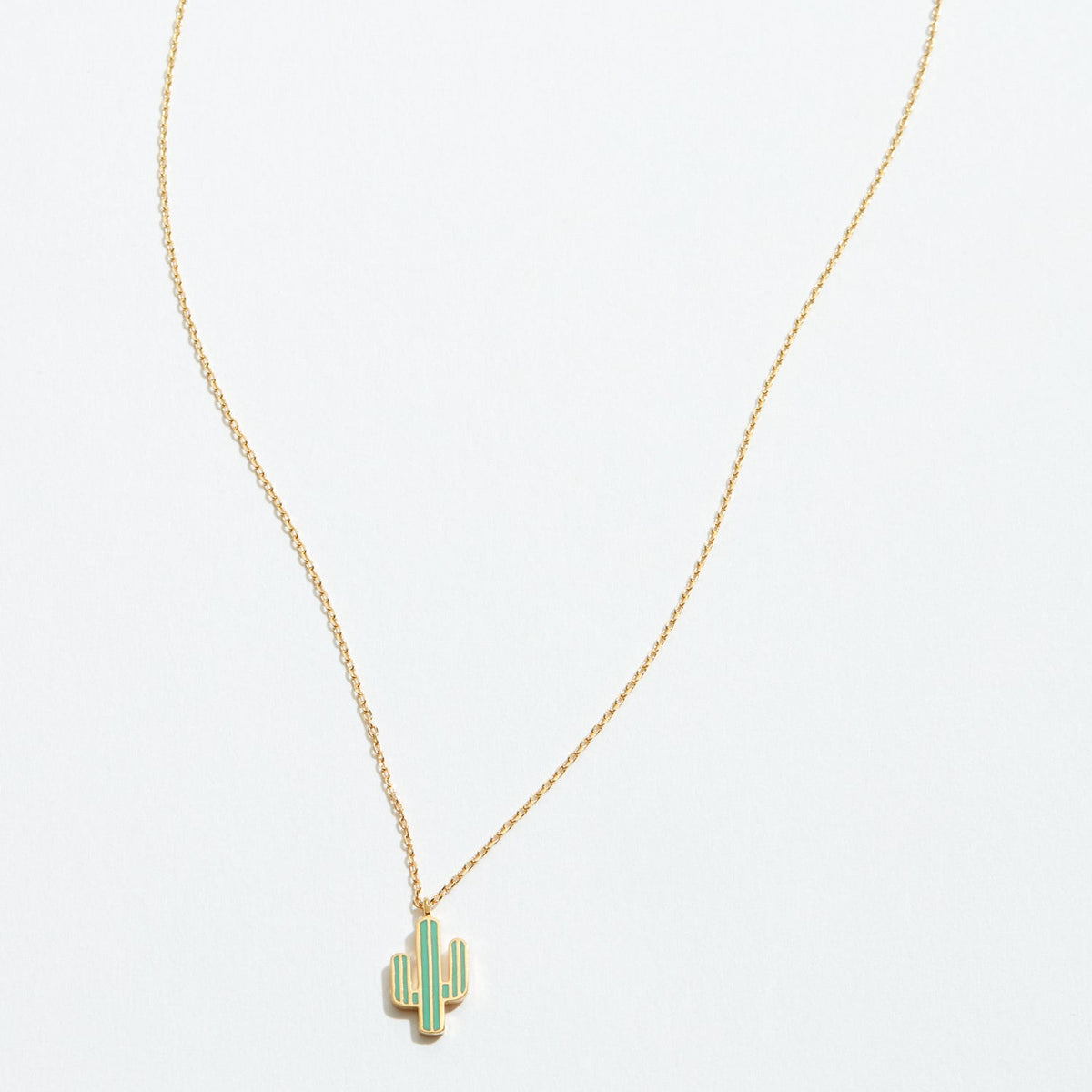 Gold Dipped Cactus Pendant Necklace