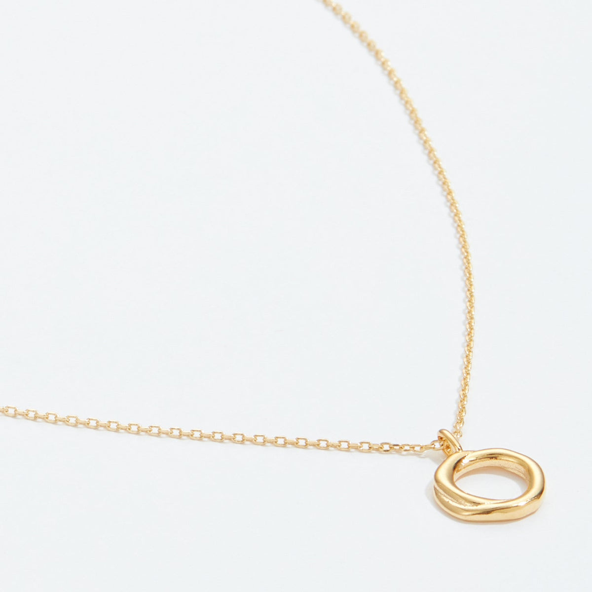 Gold Dipped Organic Circle Necklace
