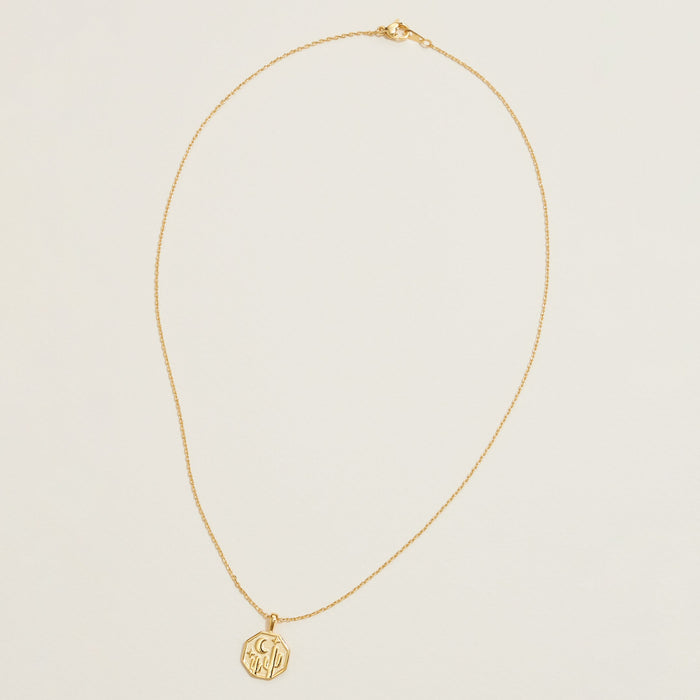 Gold Dipped Moon, Star, Cactus Pendant Necklace