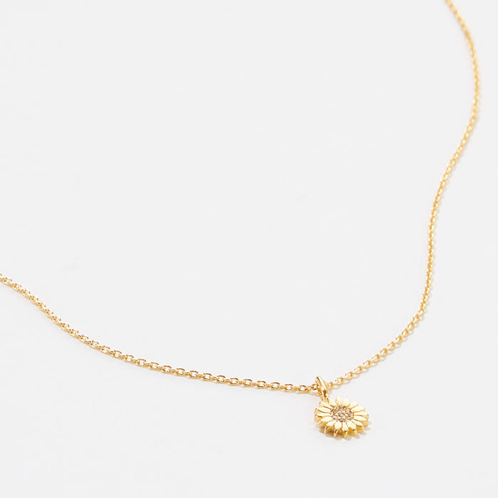 Gold Sunflower Pendant Necklace