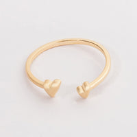 Two Hearts Adjustable Ring