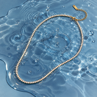 18K Gold Dipped CZ Tennis Chain | Stainless Steel Jewelry
