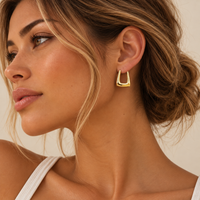18K Gold Dipped Triangle Hoops | Stainless Steel Jewelry