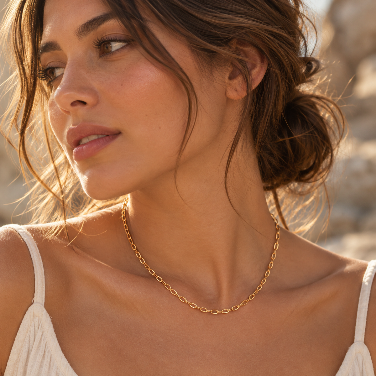 18K Gold Dipped Paperclip Chain | Stainless Steel Jewelry
