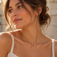 18K Gold Dipped Dainty Curb Chain | Stainless Steel Jewelry