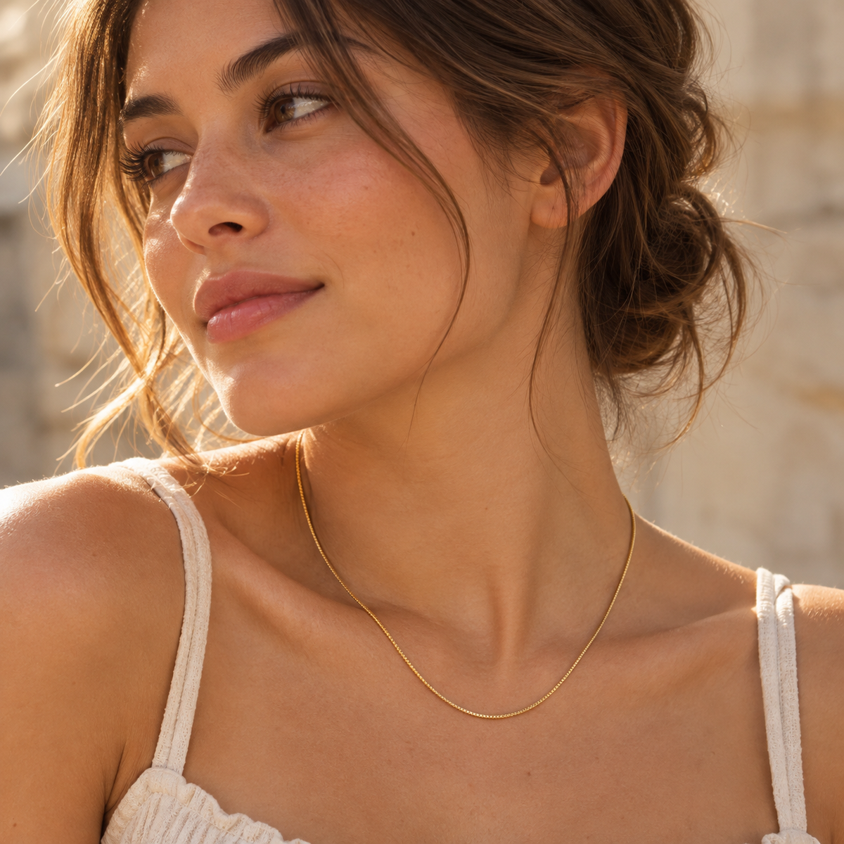 18K Gold Dipped Dainty Box Chain | Stainless Steel Jewelry