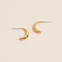 Gold Twisted Mini Hoop Earrings