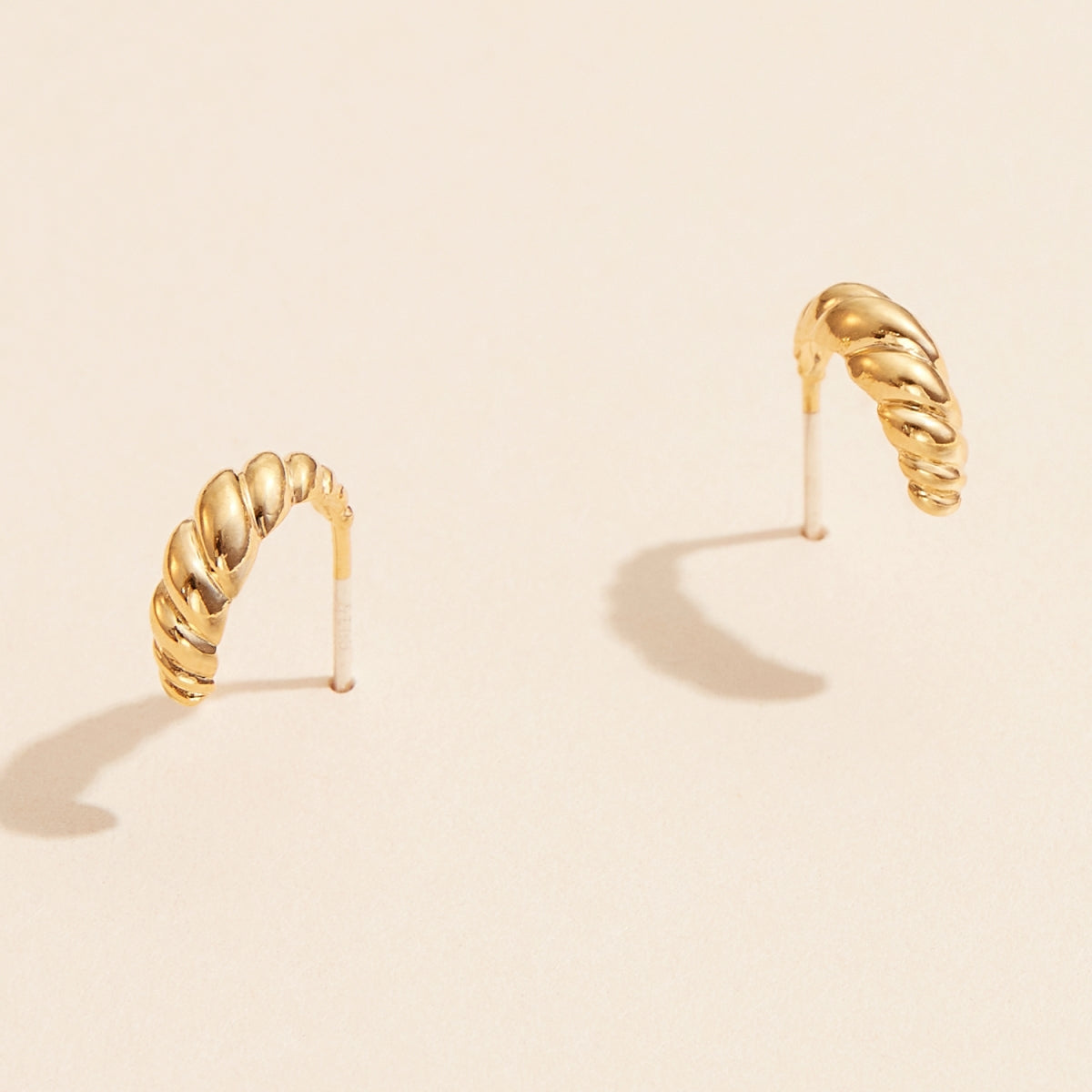Gold Twisted Mini Hoop Earrings