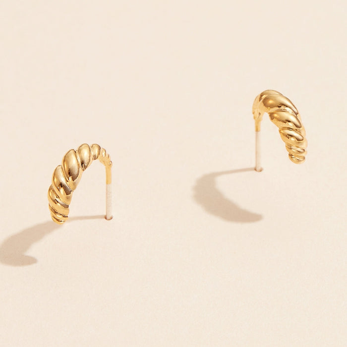 Gold Twisted Mini Hoop Earrings