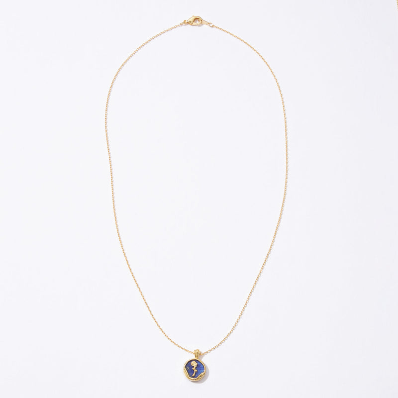 Gold Dipped Rose with Natural Stone Pendant Necklace