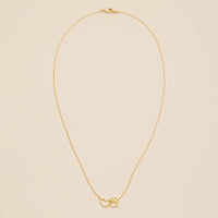 14K Gold Dip Heart & Paw Charm Short Necklace