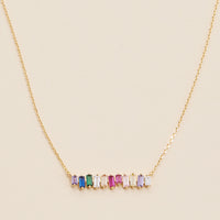 Glass Stones Charm Gold Dip Necklace