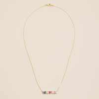 Glass Stones Charm Gold Dip Necklace