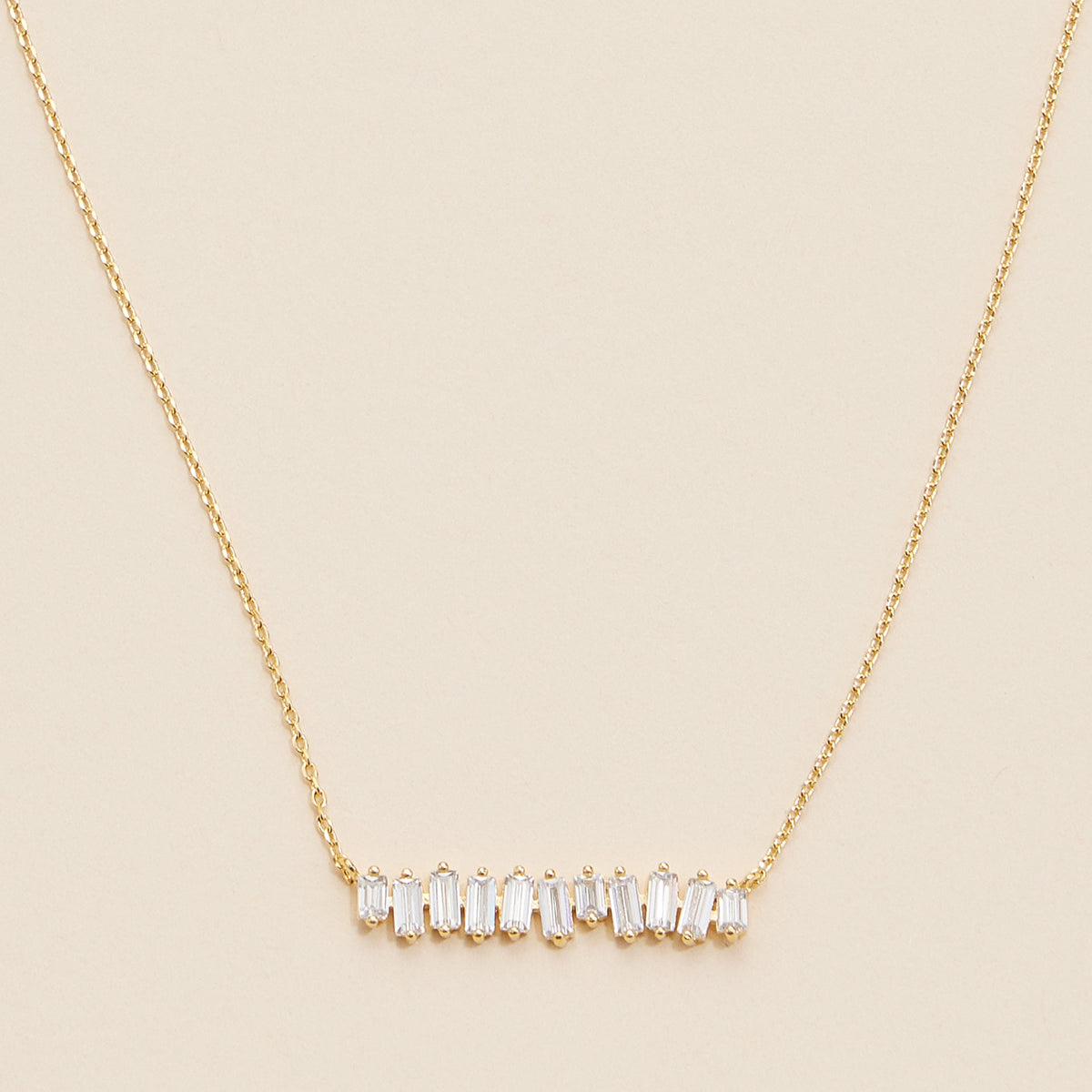 Glass Stones Charm Gold Dip Necklace