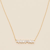 Glass Stones Charm Gold Dip Necklace