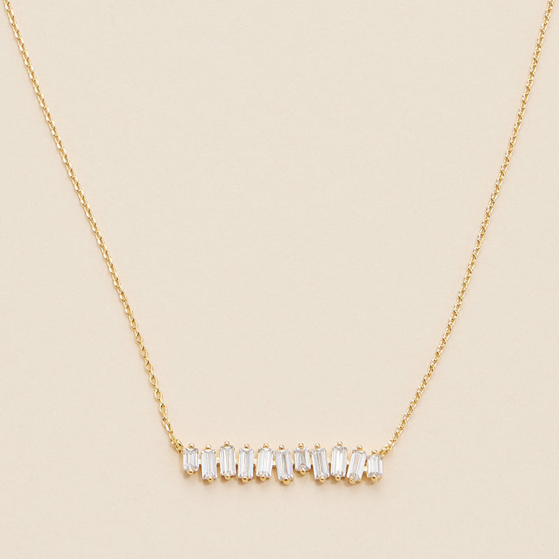 Glass Stones Charm Gold Dip Necklace