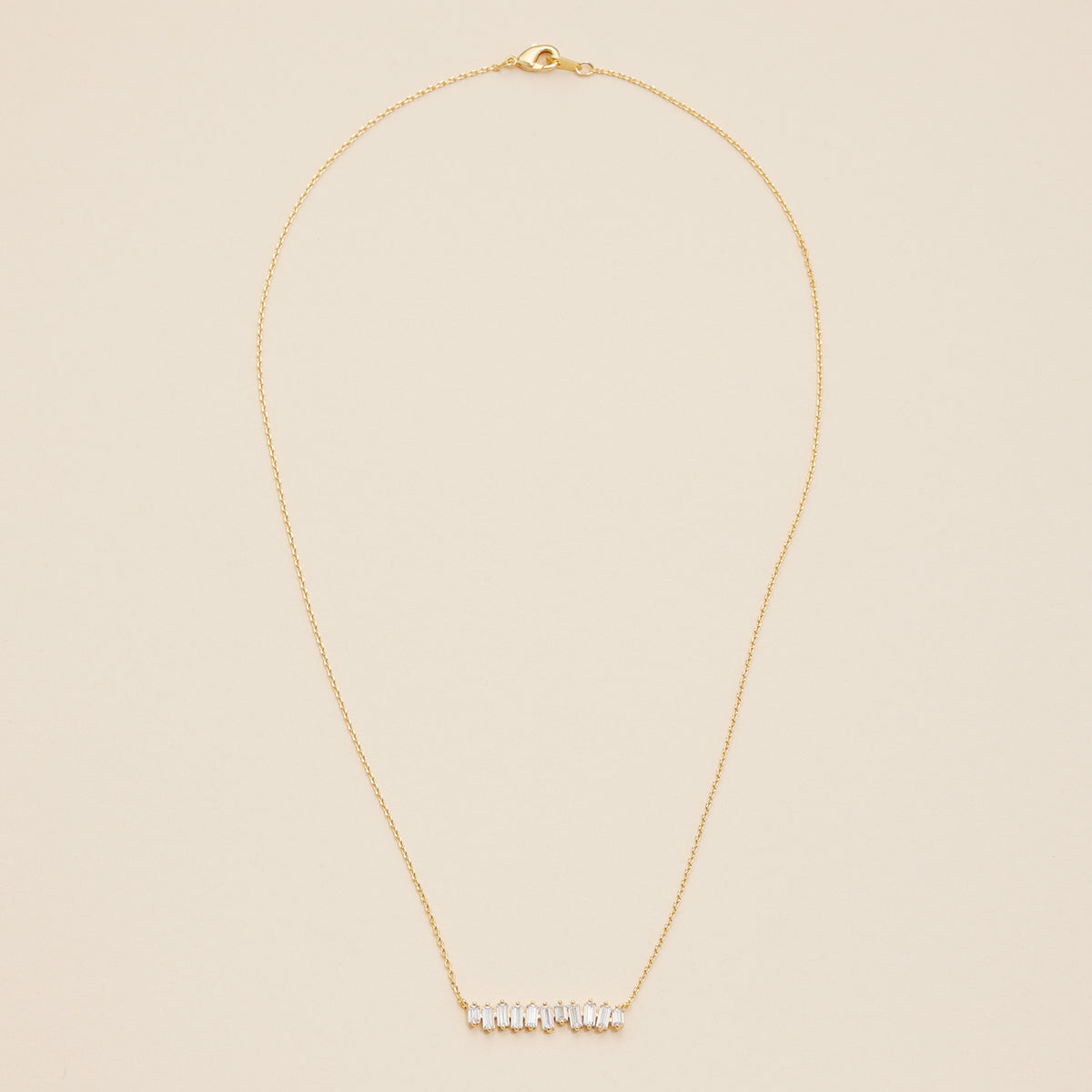 Glass Stones Charm Gold Dip Necklace