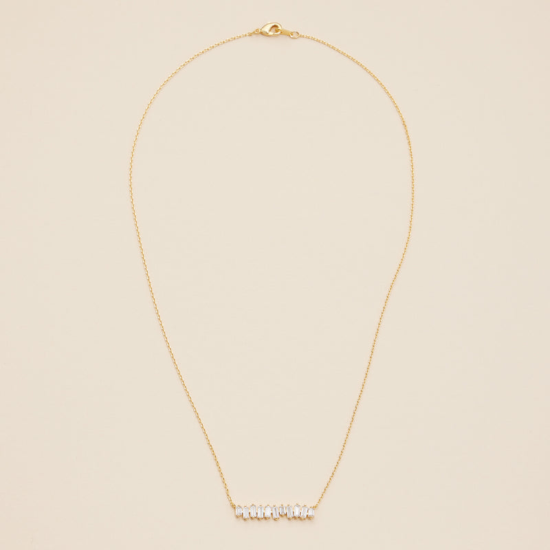 Glass Stones Charm Gold Dip Necklace