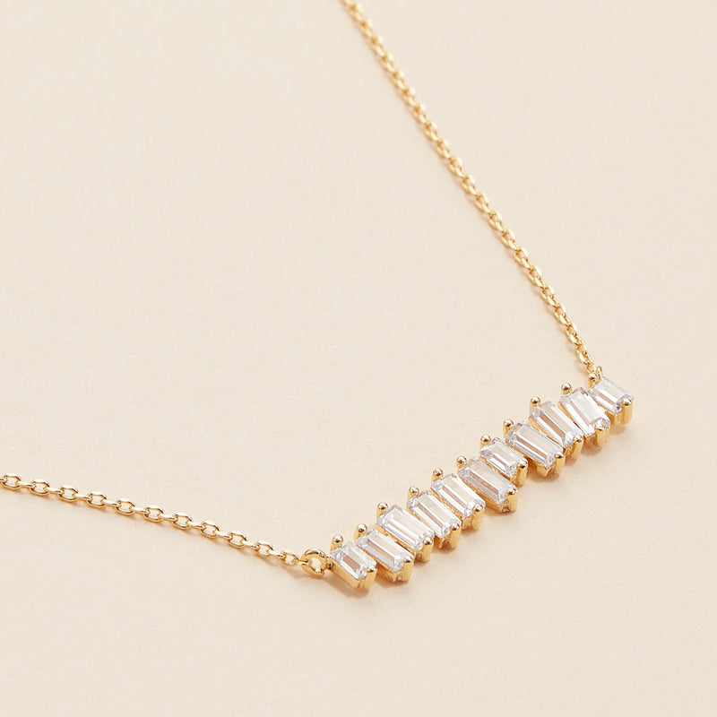 Glass Stones Charm Gold Dip Necklace