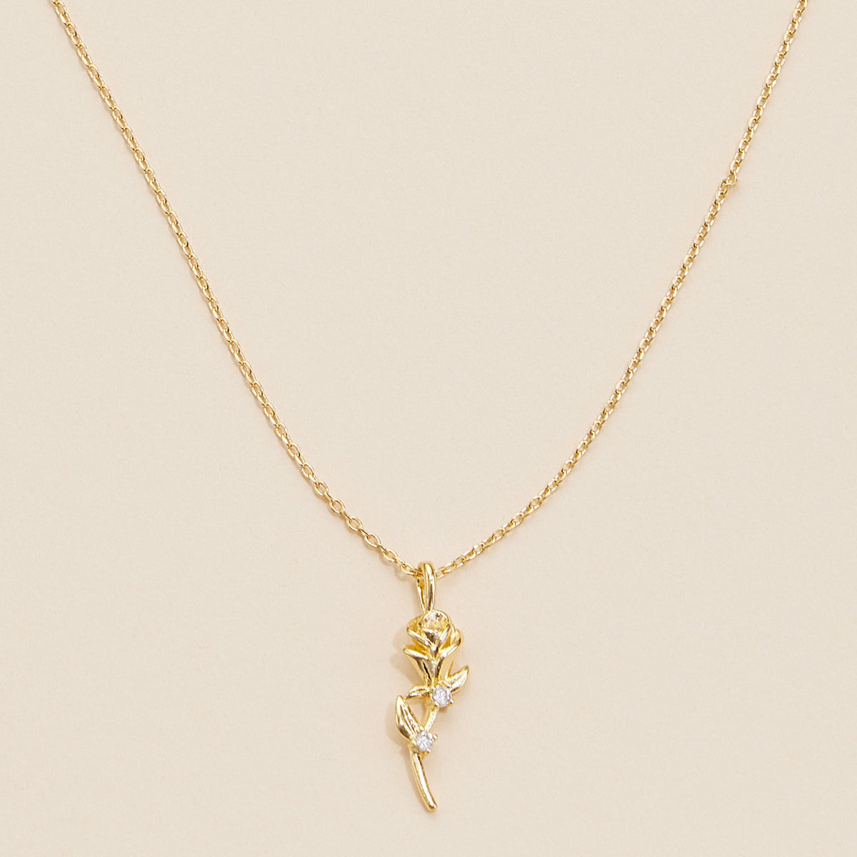 Rose Charm Gold Dip Necklace