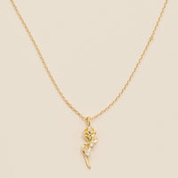 Rose Charm Gold Dip Necklace