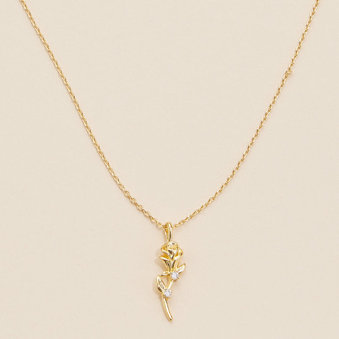 Rose Charm Gold Dip Necklace