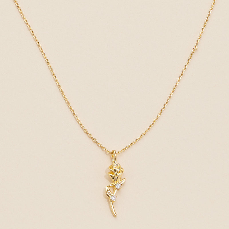 Rose Charm Gold Dip Necklace