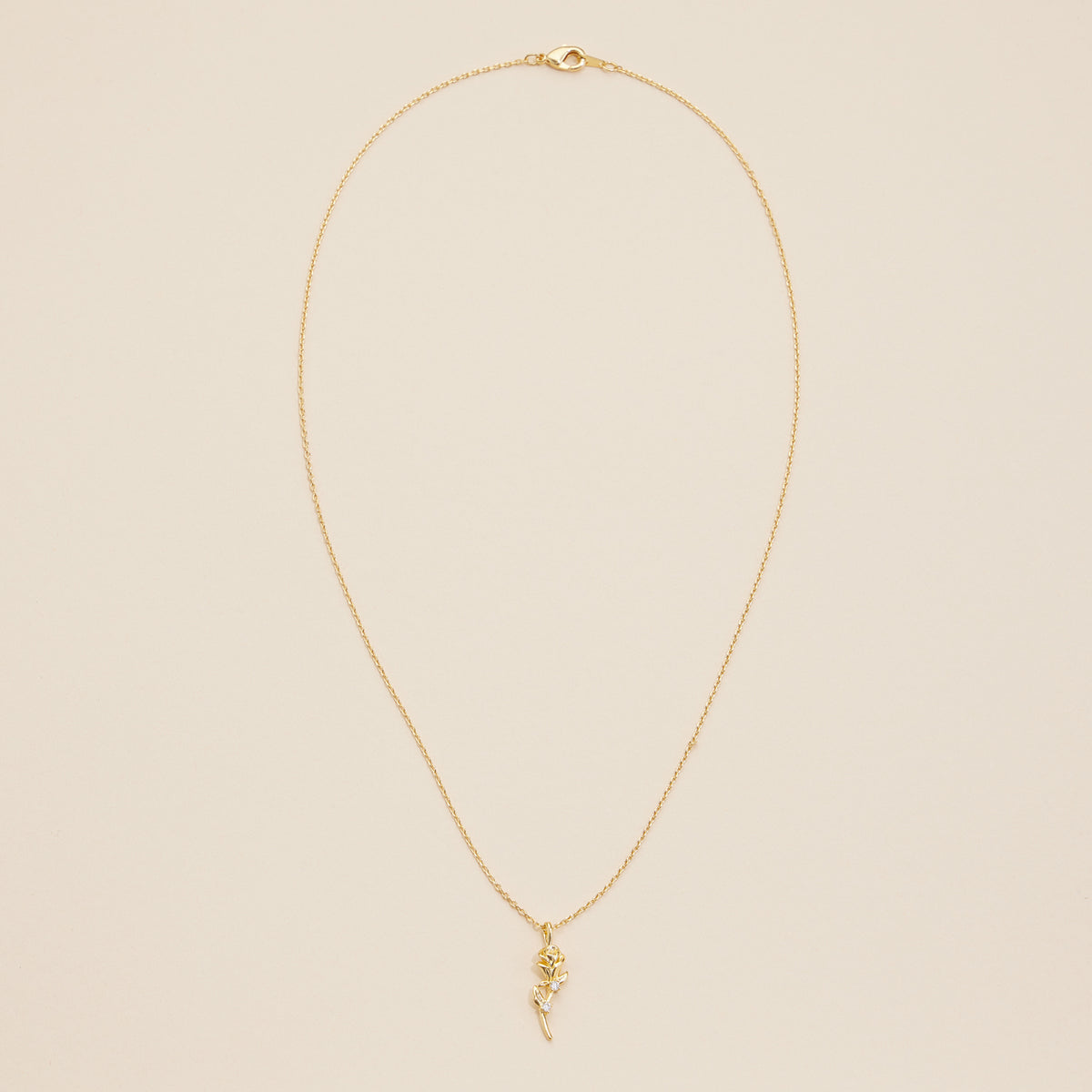 Rose Charm Gold Dip Necklace