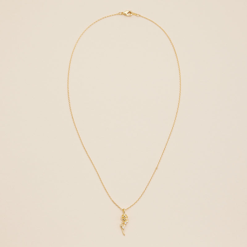 Rose Charm Gold Dip Necklace