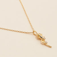 Rose Charm Gold Dip Necklace