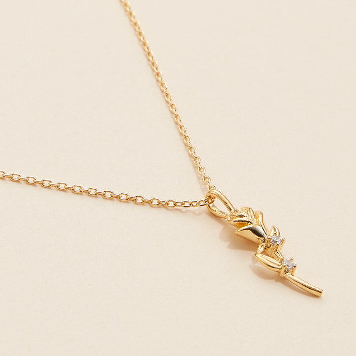 Rose Charm Gold Dip Necklace