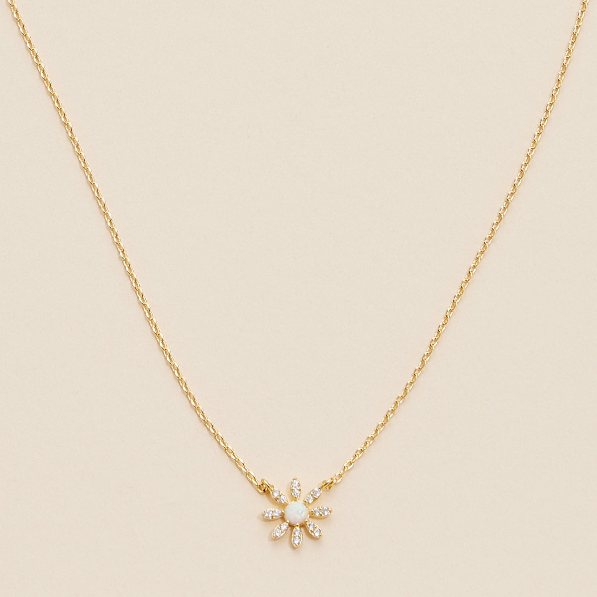 Floral Charm Gold Dip Necklace