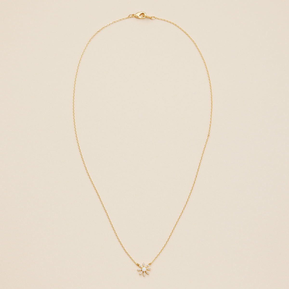 Floral Charm Gold Dip Necklace
