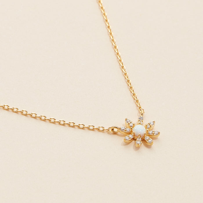 Floral Charm Gold Dip Necklace
