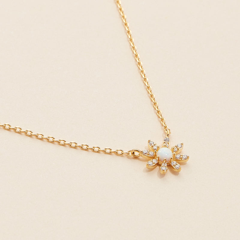Floral Charm Gold Dip Necklace