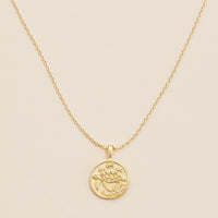 Turtle Coin Charm Gold Dip Necklace