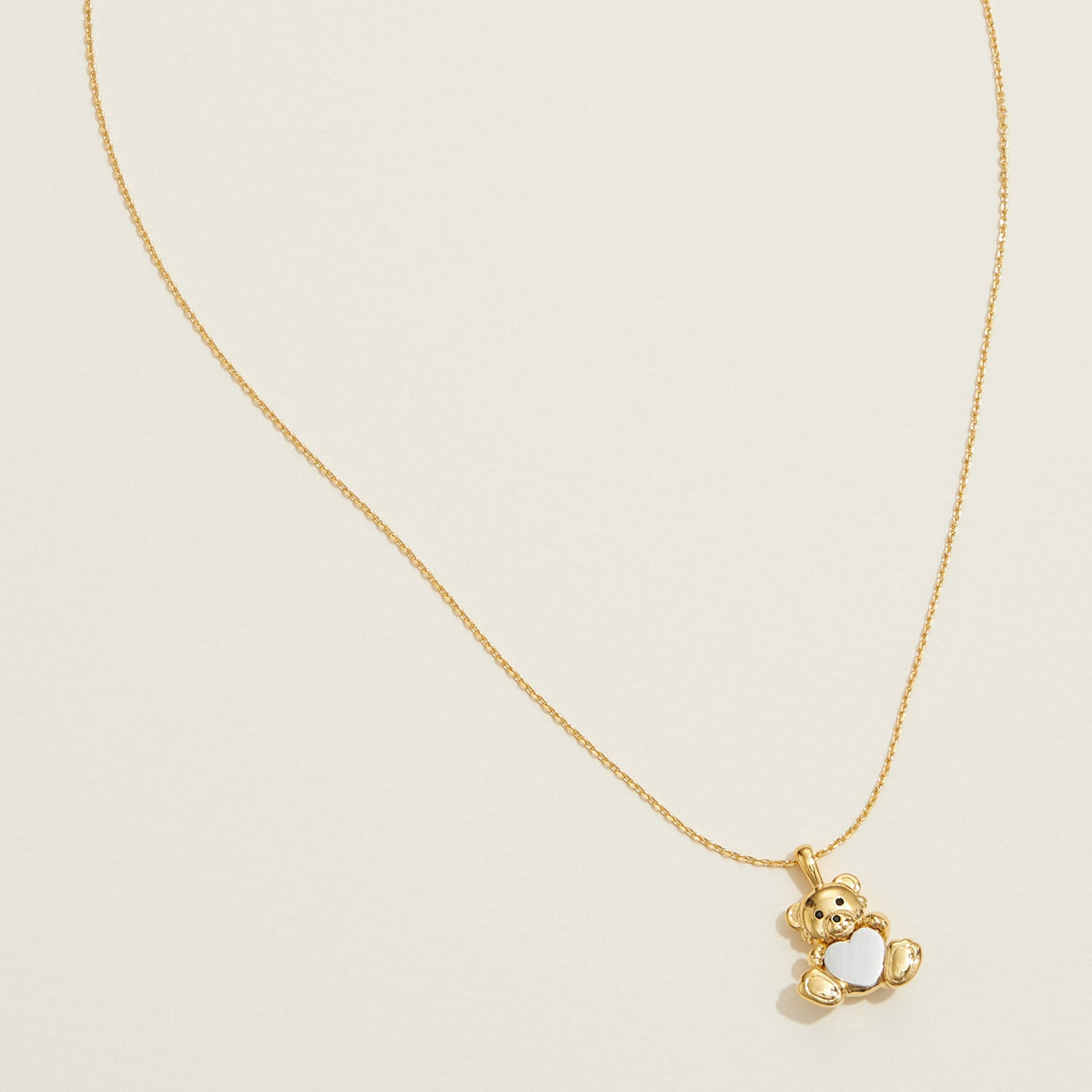 Gold Dipped Petite Bear Pendant Necklace