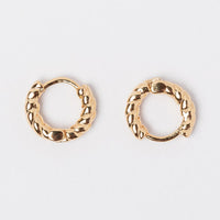Twisted Rope 18K Gold Dipped Huggie