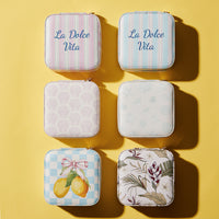 Faux Leather Novelty Print Travel Jewelry Box