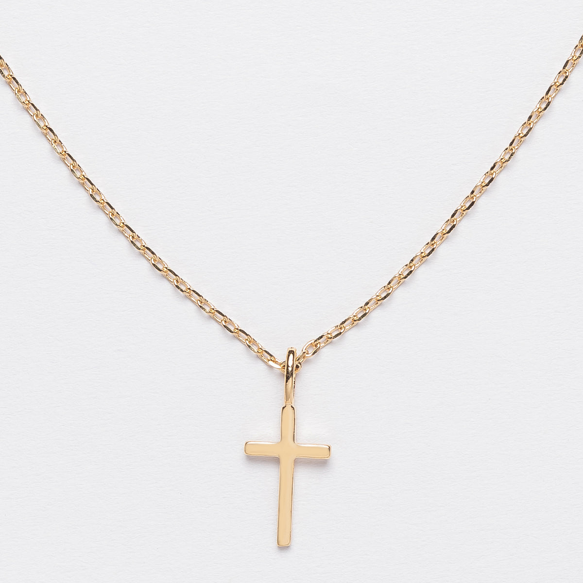 Simple Cross Pendant 18K Gold Dipped Necklace