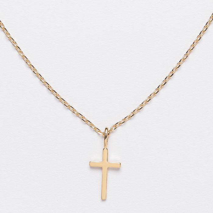 Simple Cross Pendant 18K Gold Dipped Necklace