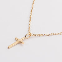 Simple Cross Pendant 18K Gold Dipped Necklace