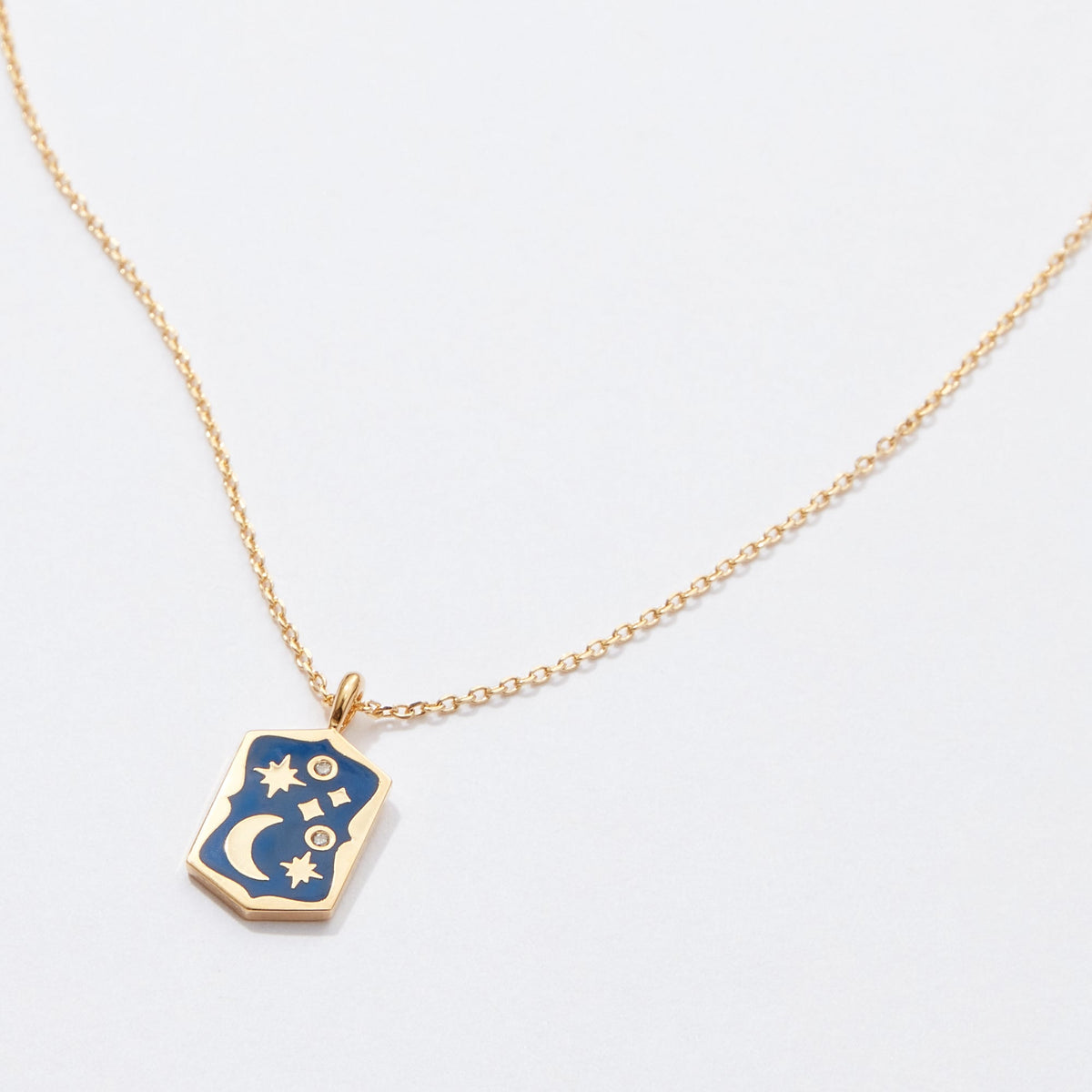 Gold Dipped Starry Night Pendant Necklace
